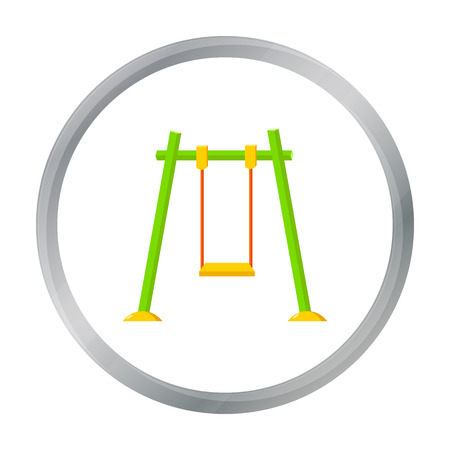 Swing icon in cartoon style isolated on white background. Play garden symbol stock vector illustration.のイラスト素材