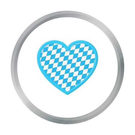 Oktoberfest heart icon in cartoon style isolated on white background. Oktoberfest symbol stock vector illustration.のイラスト素材