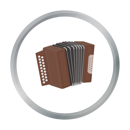 Accordion icon in cartoon style isolated on white background. Oktoberfest symbol stock vector illustration.のイラスト素材