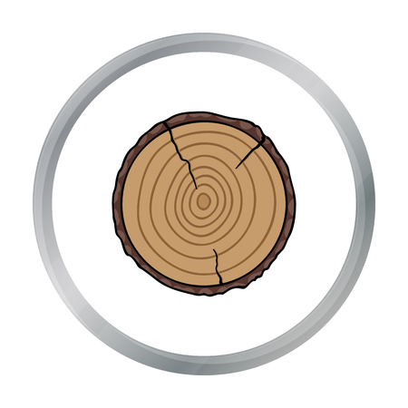 Cross section icon in cartoon style isolated on white background. Sawmill and timber symbol stock vector illustration.のイラスト素材