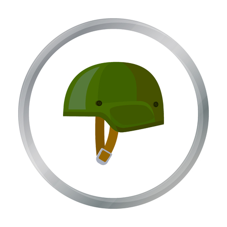 Army helmet icon in cartoon style isolated on white background. Military and army symbol stock vector illustrationのイラスト素材