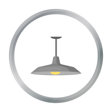 Pendant light icon in cartoon style isolated on white background. Office furniture and interior symbol stock vector illustration.のイラスト素材