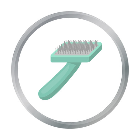 Brush for animal fur icon in cartoon style isolated on white background. Veterinary clinic symbol stock vector illustration.のイラスト素材