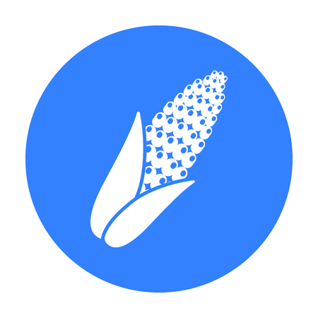 Corn icon black. Singe vegetables icon from the eco food black.のイラスト素材