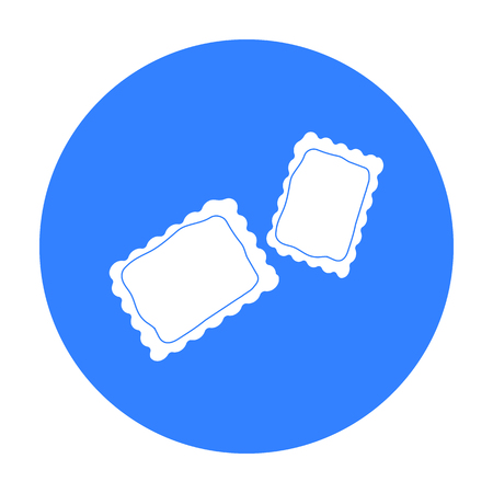 Ravioli pasta icon in black style isolated on white background. Types of pasta symbol stock vector illustration.のイラスト素材