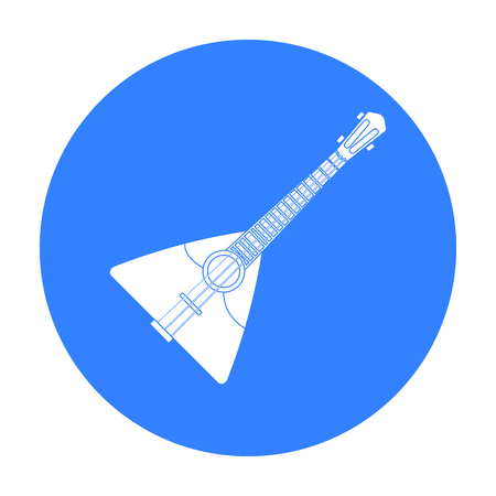 Balalaika icon in black style isolated on white background. Russian country symbol stock vector illustration.のイラスト素材