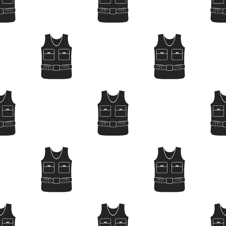 Hunting vest icon in black style isolated on white background. Hunting pattern stock vector illustration.のイラスト素材