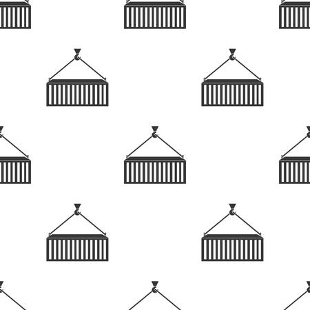 Container icon in black style isolated on white background. Logistic pattern stock vector illustration.のイラスト素材