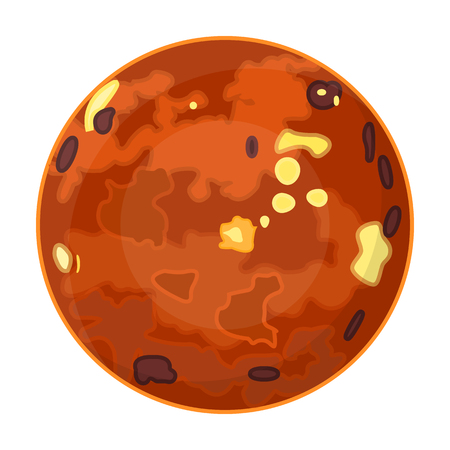 Venus icon in cartoon style isolated on white background. Planets symbol stock vector illustration.のイラスト素材