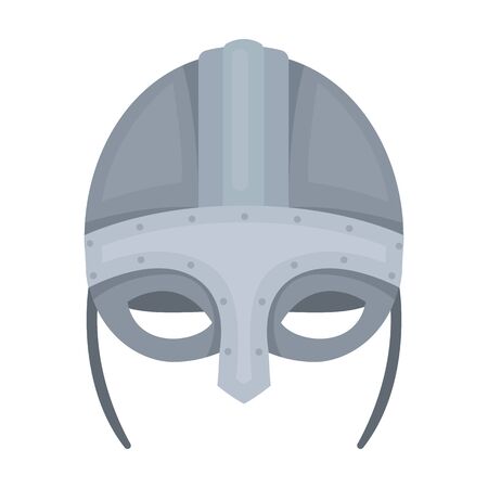 Viking helmet icon in cartoon style isolated on white background. Vikings symbol stock vector illustration.のイラスト素材