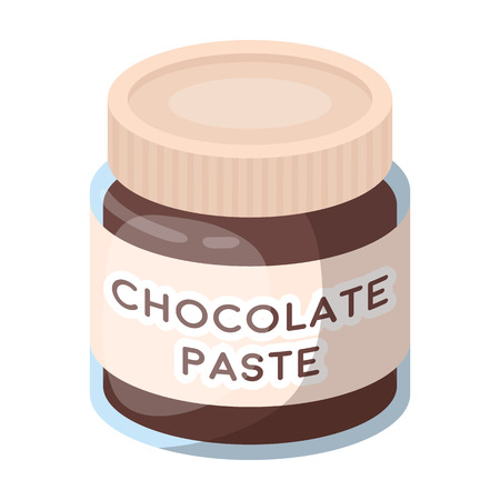 Chocolate paste icon in cartoon style isolated on white background. Chocolate desserts symbol stock vector illustration.のイラスト素材