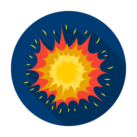 Explosion icon in flat style isolated on white background. Explosions symbol stock vector illustration.のイラスト素材