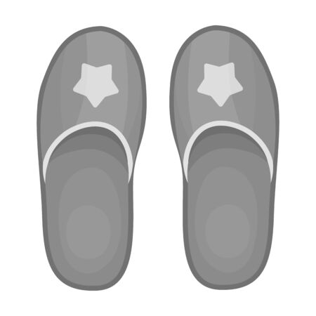 Slippers icon in monochrome style isolated on white background. Sleep and rest symbol stock vector illustration.のイラスト素材