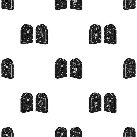 Ten Commandments icon in black style isolated on white background. Religion pattern stock vector illustration.のイラスト素材