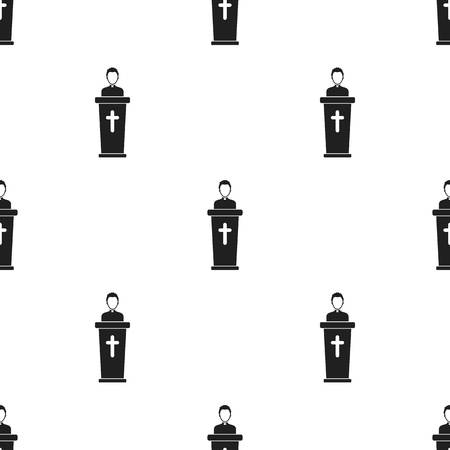 Priest icon in black style isolated on white background. Religion pattern stock vector illustration.のイラスト素材