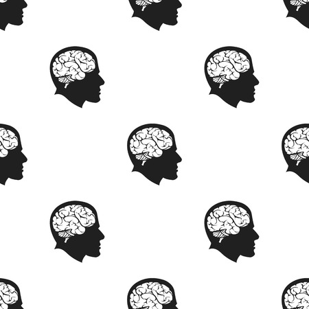 Brain icon black. Single education icon from the big school, university black.のイラスト素材