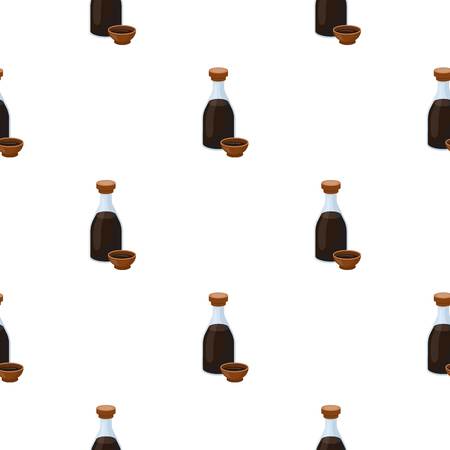 Soy sauce icon in cartoon style isolated on white background. Sushi pattern stock vector illustration.のイラスト素材