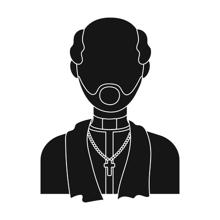 Priest icon in black style isolated on white background. Funeral ceremony symbol stock vector illustration.のイラスト素材