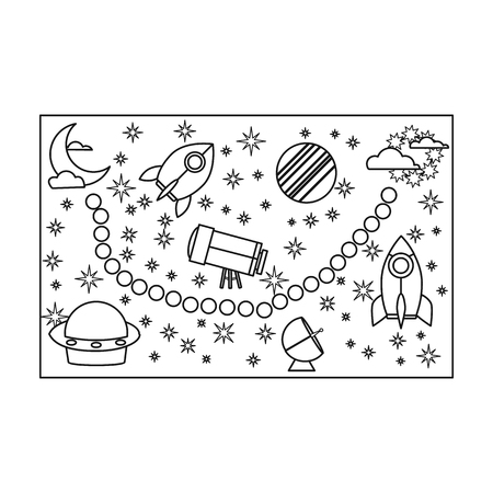 Board game for children icon in outline style isolated on white background. Board games symbol stock vector illustration.のイラスト素材