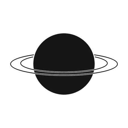 Uranus icon in black style isolated on white background. Planets symbol stock vector illustration.のイラスト素材