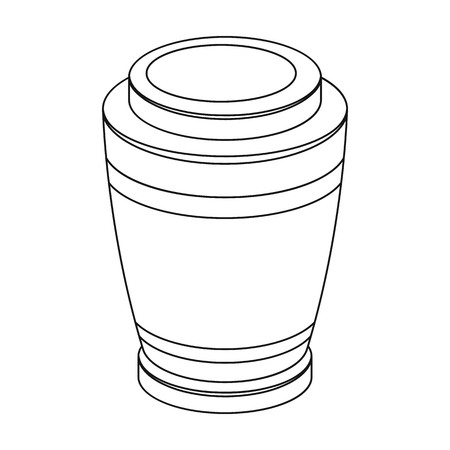 Funeral urns icon in outline style isolated on white background. Funeral ceremony symbol stock vector illustration.のイラスト素材