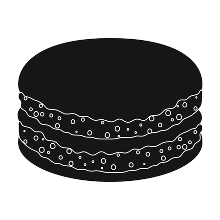 Chocolate biscuit icon in black style isolated on white background. Chocolate desserts symbol stock vector illustration.のイラスト素材