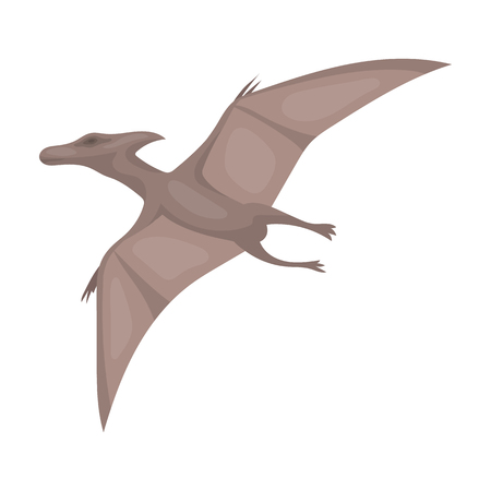 Dinosaur Pterodactyloidea icon in cartoon style isolated on white background. Dinosaurs and prehistoric symbol stock vector illustration.のイラスト素材