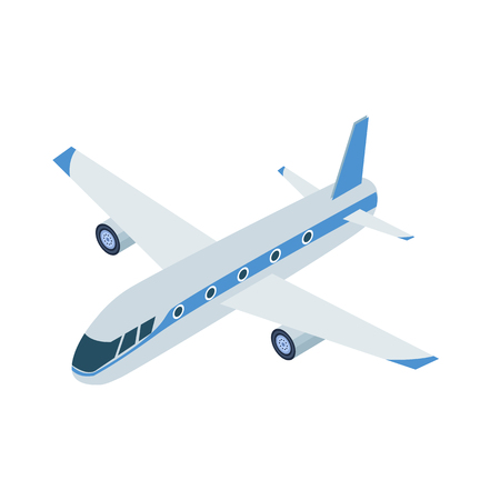 Airplane icon in cartoon style isolated on white background. Transportation symbol stock vector illustration.のイラスト素材
