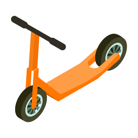Scooter icon in cartoon style isolated on white background. Transportation symbol stock vector illustration.のイラスト素材