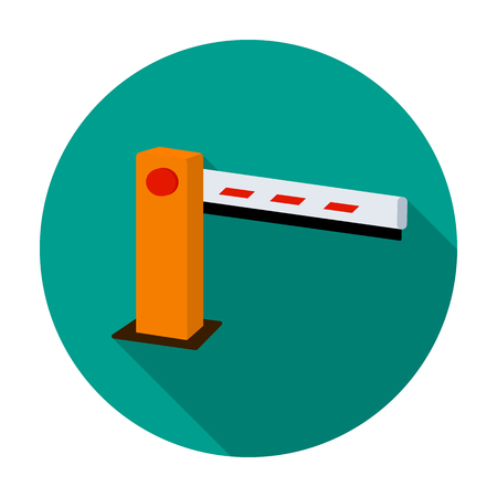 Parking barrier icon in flat style isolated on white background. Parking zone symbol stock vector illustration.のイラスト素材