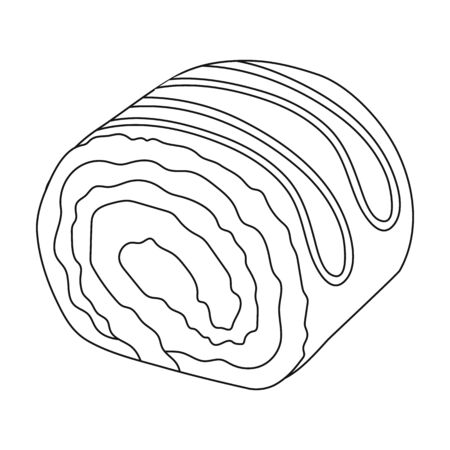 Chocolate roulade icon in outline style isolated on white background. Chocolate desserts symbol stock vector illustration.のイラスト素材