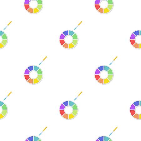 Color wheel icon in cartoon style isolated on white background. Typography pattern stock vector illustration.のイラスト素材