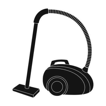 Vacuum cleaner icon in black style isolated on white background. Cleaning symbol stock vector illustration.のイラスト素材