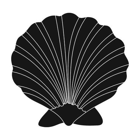 Prehistoric seashell icon in black style isolated on white background. Dinosaurs and prehistoric symbol stock vector illustration.のイラスト素材