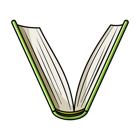 Opened book icon in cartoon style isolated on white background.のイラスト素材