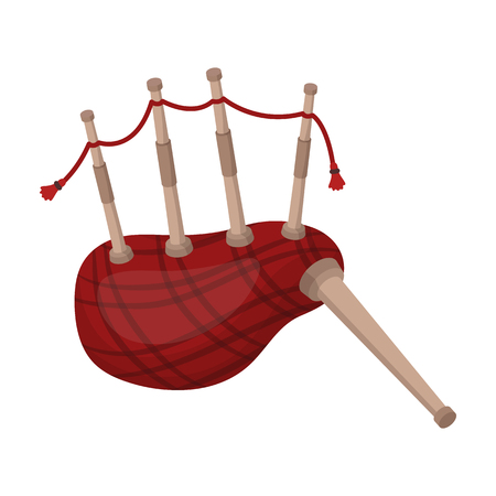 Scottish bagpipes icon in cartoon style isolated on white background. Scotland country symbol stock vector illustration.のイラスト素材