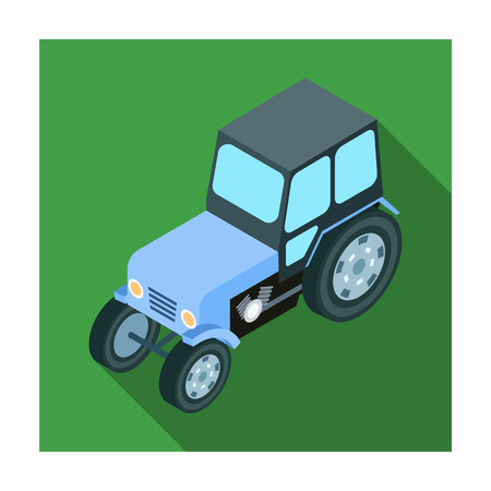 Tractor icon in flat style isolated on white background. Transportation symbol stock vector illustration.のイラスト素材