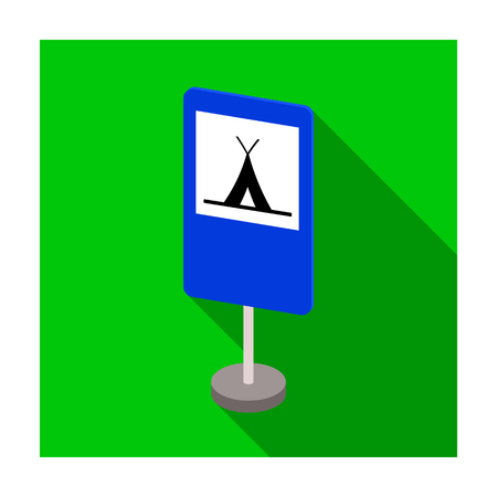 Guide road sign icon in flat style isolated on white background. Road signs symbol stock vector illustration.のイラスト素材