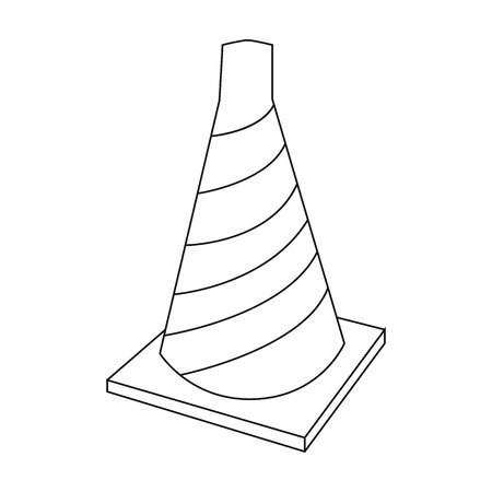 Traffic cone icon in outline style isolated on white background. Architect symbol stock vector illustration.のイラスト素材