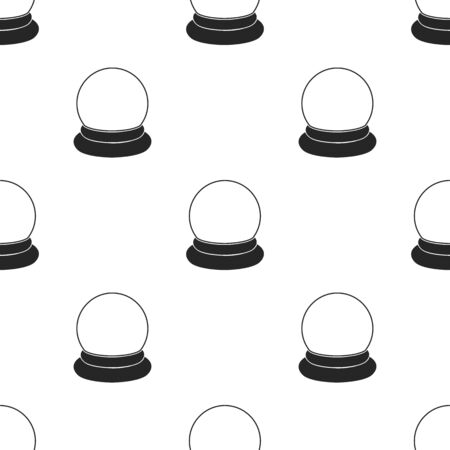 Crystal ball icon in black style isolated on white background. Black and white magic pattern stock vector illustration.のイラスト素材
