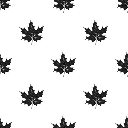 Maple leaf icon in black style isolated on white background. Canadian Thanksgiving Day pattern stock vector illustration.のイラスト素材