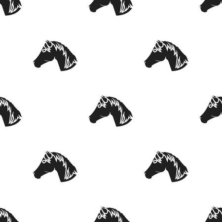 Muzzle horse icon black. Singe western icon from the wild west black.のイラスト素材