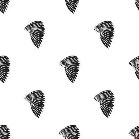 Mohawk indian icon black. Singe western icon from the wild west black.のイラスト素材