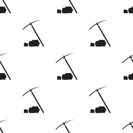 Pickaxe icon black. Singe western icon from the wild west black.のイラスト素材