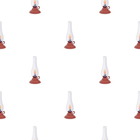 Kerosene lamp icon in cartoon style isolated on white background. Light source pattern stock vector illustrationのイラスト素材