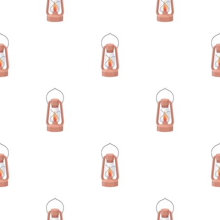 Kerosene lamp icon in cartoon style isolated on white background. Light source pattern stock vector illustrationのイラスト素材