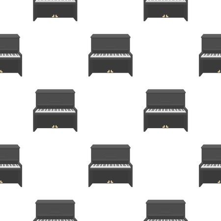 Piano icon in cartoon style isolated on white background. Musical instruments pattern stock vector illustrationのイラスト素材