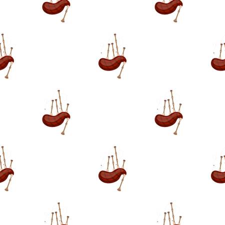 Bagpipes icon in cartoon style isolated on white background. Musical instruments pattern stock vector illustrationのイラスト素材