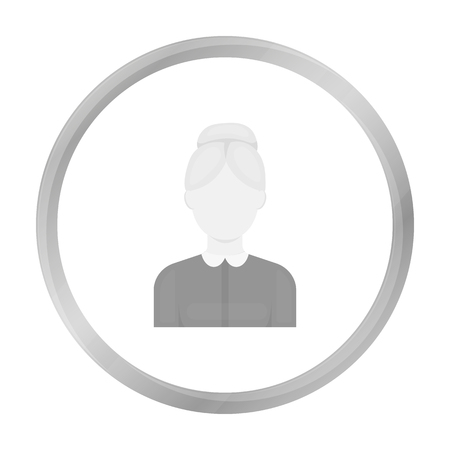 Grandmother icon monochrome. Single avatar,peaople icon from the big avatar monochrome.のイラスト素材