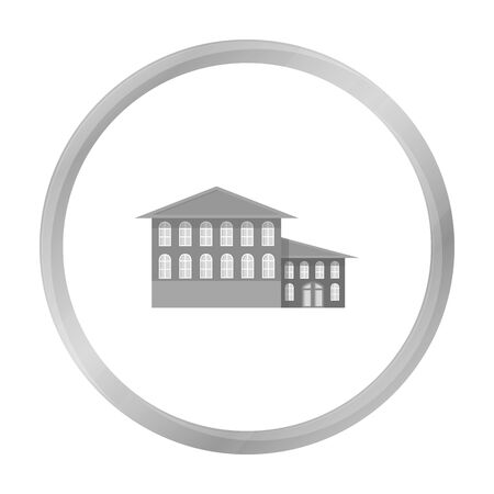 Hotel icon monochrome. Single building icon from the big city infrastructure monochrome.のイラスト素材